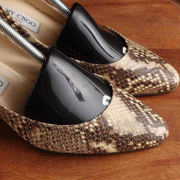 Jimmy Choo Heels WMS SZ EU 39 US 9 Snake Print Leather Slip On Italy Career Shoe - Picture 4 of 13